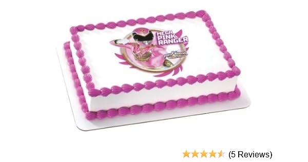 Amazon Com Mega Pink Power Ranger Edible Image Frosting Sheet