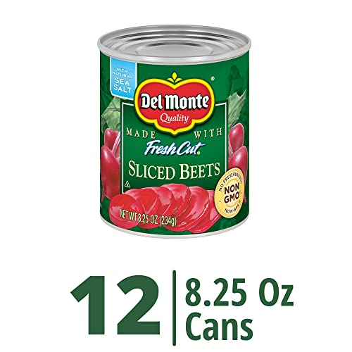 DEL MONTE FRESH CUT Canned Beets Sliced, Canned Vegetables, 12 Pack, 8.