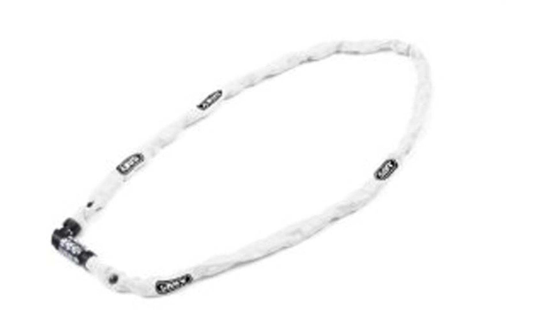 ABUS chain lock 1200 Web - Combination lock with 3-digit combination - Hardened steel chain - Lightweight bike lock with choice of colours - Bike accessories - 60 cm - White