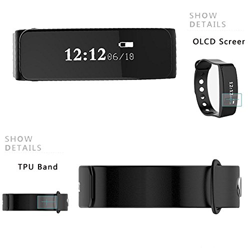 L@YC Fitness Tracker Waterproof Activity Pedometer Wristband Sleep Monitor Bluetooth 4.0 Smart Bracelet for Android iOS Phones, Orange