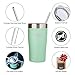 Healthy Human Stainless Steel Tumbler with Straw & Lid | Splash Proof Insulated Travel Cup | Eco-Friendly Coffee Tumblers | Water Cups with Straws Cleaner and Splash Proof Lids (32oz, Seamist)