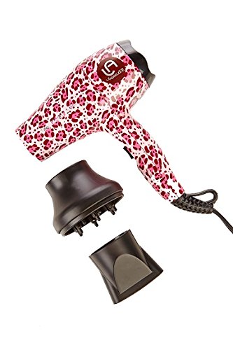 Click Here to See More Images Le Angelique Mini Hair Dryer (Pink Cheetah) Super Strong Traveling Hair Dryer