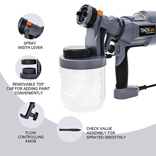 Paint Sprayer, TACKLIFE 500 Watt Spray Gun, Electric Spray Gun with 3