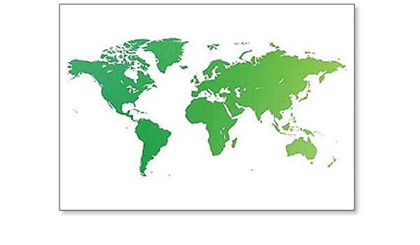 Green World Map - Imán para nevera, diseño de mapa del mundo ...