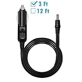 [UL Wire]Chanzon 12V 3Ft Car Cigarette Lighter to 5.5mm x 2.1mm Plug DC Power Supply Adapter 18AWG Cable for Electronic Appliances and LED Strip Lights Extension Cord
