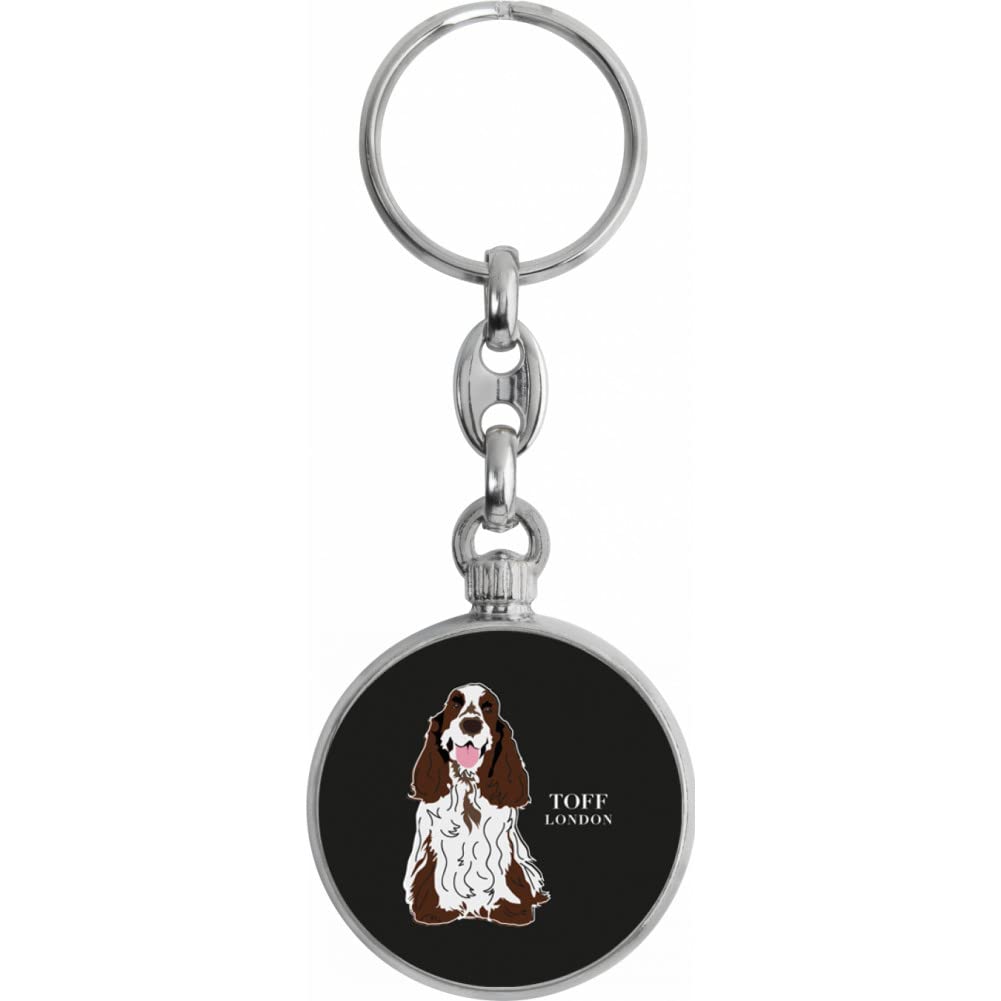 Toff London Brown And White Cocker Spaniel Dog Keyring