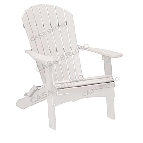 CASA BRUNO Original Oversized Alabama Adirondack Chair klappbar, aus recyceltem Polywood® HDPE Kunststoff, weiss - kompromiss