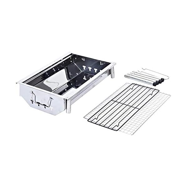ISUMER-Charcoal-Grill-Barbecue-Portable-BBQ-Stainless-Steel-Folding-BBQ-Kabab-Grill-Camping-Grill-Tabletop-Grill-Hibachi-Grill-for-Shish-Kabob-Portable-Camping-Cooking-Small-Grill