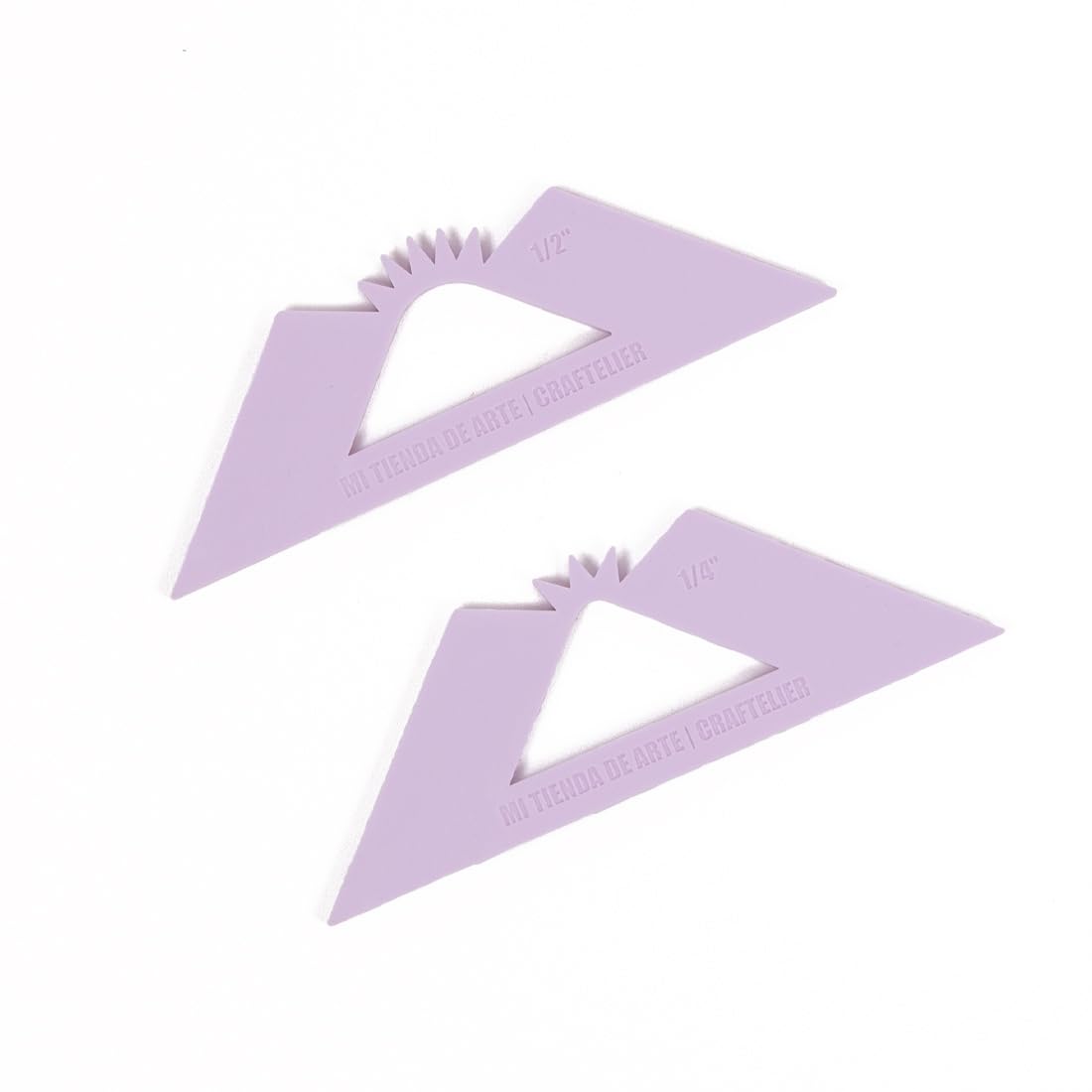 Craftelier - Set of 2 Squares for Rounded Corner Binding | Perfect Tool for Binding Planners, Binders or Albums | Two Sizes of 1/4" and 1/2" - Purple Colour