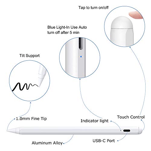 Stylus Pen for iPad with Palm Rejection, KECOW 2nd Gen Digital Pen Compatible with (2019-2020)iPad 6th/7th Gen, iPad Pro(11/12.9\