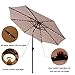 C-Hopetree 10 ft Outdoor Patio Market Table Umbrella with Solar LED Lights and Tilt, Beige