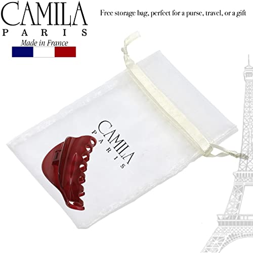 Camila Paris CP2529 French Hair Clip for Women for Thick Hair for Long Curly Wavy Hair, Red, Girls Hair Claw Clips Jaw Styling Hair Accessories for Women, Strong Hold No Slip Grip, Made in France