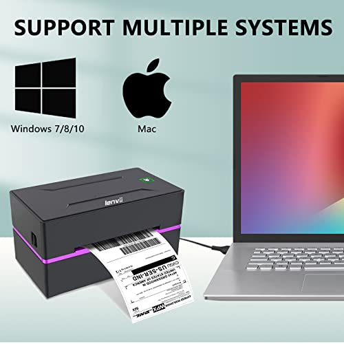 LENVII 4 Inch Thermal Label Printer with Bluetooth Connectivity丨For Shipping Labels/Warehouse/Logistics/Ecommerce/Ocean Freight丨High Resolution丨Compatible with Etsy, Shopify，eBay(Excludes holders)