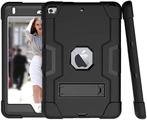 Bingcok iPad Mini 5 Case, iPad Mini 4 Case, Heavy Duty Rugged Full-Body Hybrid Shockproof Drop Protection Cover with Kickstand for Apple iPad Mini 5 7.9'' 2019 Released (Black)