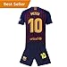 #10 Messi Barcelona Kids/Youth Home Boys Soccer Jersey & Shorts 18-19 Season Red/Blue
