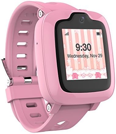 Smart Watch Phone for Kids - Ultimate 3G Smartwatch with GPS Tracker, Touchscreen, Camera, Touch SOS Remote Alarm, Fitness Trackers, Waterproof Cell Phone Watches for Girls Boys by myFirst Fone-Pink