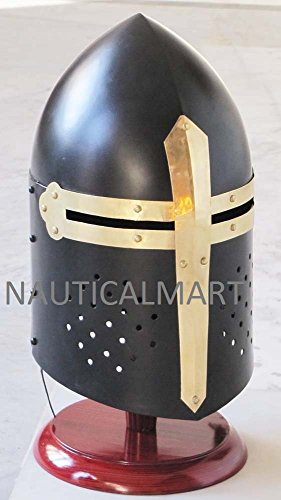Medieval Black Knight Sugarloaf Armour Helmet By NAUTICALMART