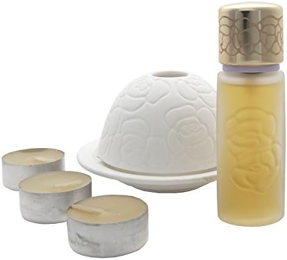 Quelques Fleurs by Houbigant for Women 5 Piece Set Includes: 1.0 oz Eau de Parfum Spray + 3 T Light Candles + Fine Porcelain Candle Holder