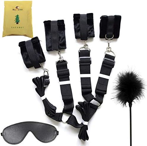 BEYOND MS Under the Bed Restraints - Straps Adjustable - Soft and Comfortable Cuffs for Legs, Ankles and Wrists - Suitable Both Men Women