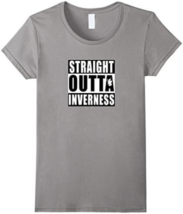 Women's Straight Outta Inverness T-shirt Scotland Outline Gift Tee XL Slate