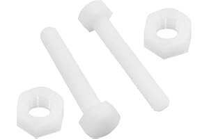 Piutouyar 20 Pair M8x50mm White Nylon Hex Bolts Plastic Hex Nuts Full Thread Hex Head Screws and Nuts Set