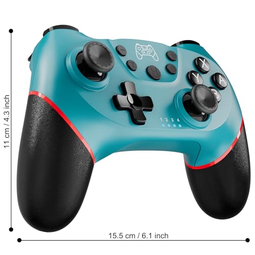 Diswoe Switch Controller, Bluetooth Pro Controller with Hall Joystick, Gamepad for Switch/Switch 2/Lite/OLED with Wake up, Vibration, Turbo, Adjustable, Gyro Axis