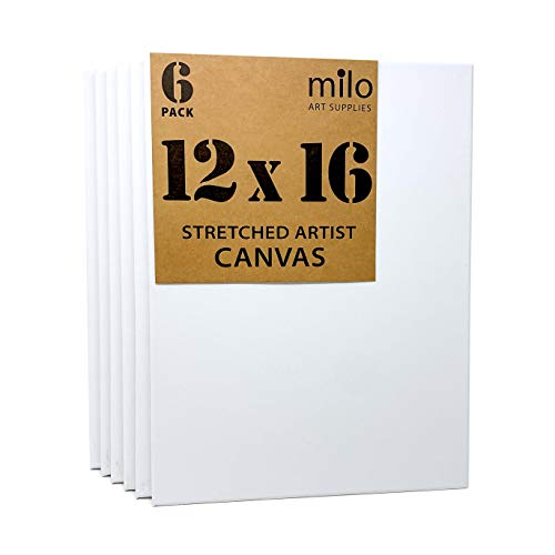milo Stretched Artist Canvas 12x16 inch Value Pack of 6 Canvases