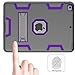 TOPSKY Compatible with iPad 9th Generation Case 2021, iPad 10.2 Case with Pencil Holder and Kickstand, iPad 8th/7th Generation Case 2020/2019 3 in 1 Heavy Duty Rugged Protective Tablet Cover, Grey Purple