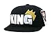 Toddler & Baby Baseball Hat/Cap | Boys King 3D Embroidered Kids Snapback (Black)