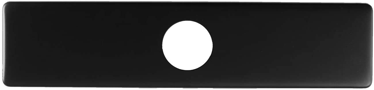 Bathfinesse 10" Kitchen or Bathroom Sink Faucet Black Hole Cover Deck Plate Square Stainless Steel Escutcheon for Covering Unused Mounting Holes,P-111-B