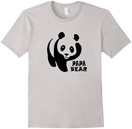Mens Papa Bear T Shirt Fathers Day Gifts From Wife,Son, Daughter 2XL Silver