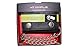 Mens Cowhide Leather Trucker Biker Trifold Steel Chain Wallet with Gift Box