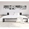 Nachic Wall Black and White Beach Wall Art 4 Piece Sea Sunrise Palm Tree Landscape Picture Painting on Canvas for Modern…