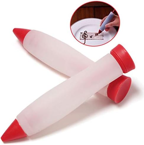HOMEJIA 2PCS Food DIY Writing Silicone Pens Food Grade Silicone Food Chocolate Cake pens Baking Pastry Cream Color Decoration pens Tool Chocolate Decorating Tools