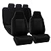 FH Group Car Seat Covers Full Set Cloth - Universal Fit, Automotive Seat Covers, 1-Piece Front Seat Covers, Airbag Compatible, Split Bench Rear Seat Cover, Washable Car Seat Cover for SUV, Sedan Black