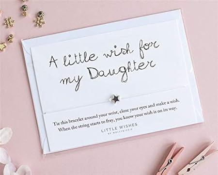 A Little Wish For My Daughter Braccialetto Con Ciondoli Con Busta Regalo Di Buona Fortuna Biglietto Di Auguri Di Compleanno Amazon It Casa E Cucina