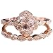 Haluoo Wedding Ring for Women, 2-in-1 Womens Rose Gold Filled Engagement Flower and Leaf Shape Ring Infinity Cubic Zirconia Bridal Set (8, Rose Gold)thumb 2