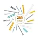 Sutemribor Drywall Anchors and Screws, Plastic Self Drilling Drywall Ribbed Anchors Assortment Kit for Drywall, Hollow-Wall Hanging Wall Shelf or Blinds, 300 Pieces