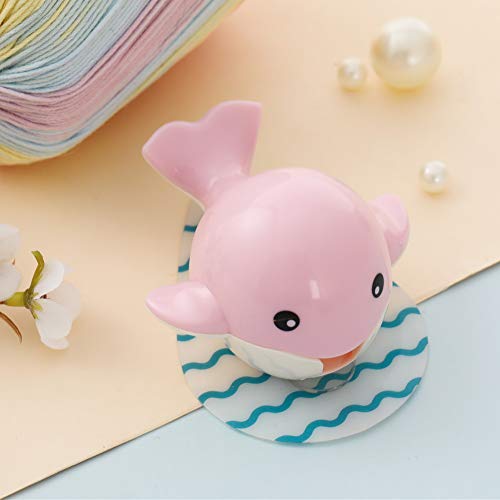 Heasa Toothbrush Holder Wall Mounted, Animal Kids Toothbrush Holder (Pink Cetacean) - Thumbnail 2