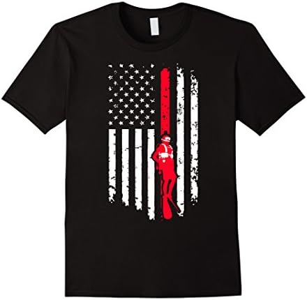 Men's Funny Scuba Diving Flag Shirt I GO DOWN Scuba Diving XL Black
