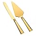 Ella Celebration Wedding Cake Knife and Server Set, Cutting Set for Bride and Groom, Modern Servers (Gold)