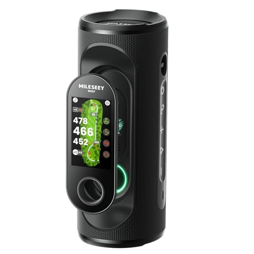 Mileseey GeneSonic Pro Golf Speaker with Detachable GPS Rangefinder, Over 43000+ Pre-Installed Courses without Subscription, Display and Audible Distance Announcement, Touch Screen