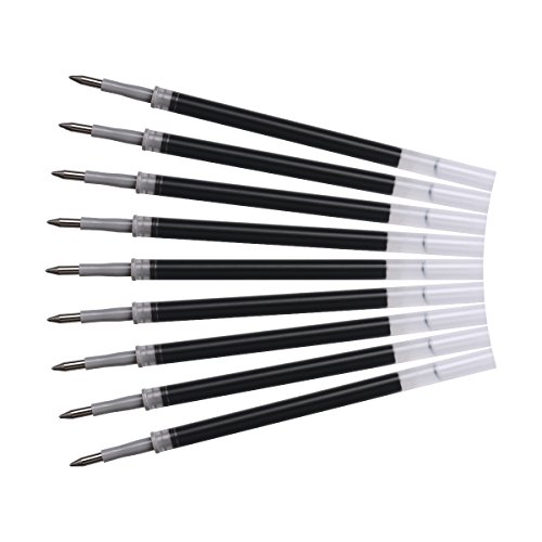 Elzo Gel Pen Refills, Pack of 10 for Elzo 3 in 1 Capacitive Disc Stylus Gel Pens, Pack of 10, 0.5mm Metal Tip, Black Ink