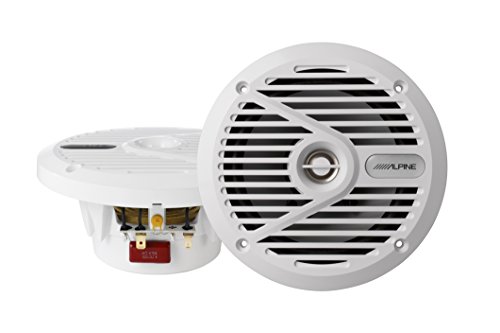 Alpine SPS-M601W 6-1/2' Marine Coaxial 2-Way Marine Speaker Bundle