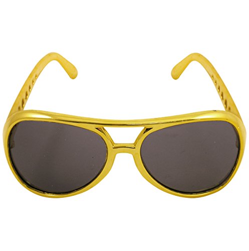 Novelty Gold Rockstar Style Fancy Dress Glasses