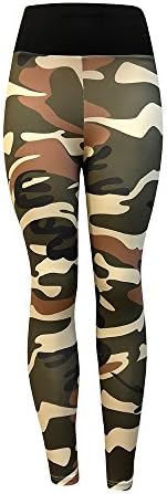 RUIVE Women Yoga Jegging Workout Camouflage Leggings Fitness Elastic Sports Gym Running High Waist Mesh Pants