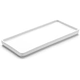 Gurygo 8" Bathroom Trays - Ceramic Vanity Tray for Bathroom - Small Ceramic Tray - Kitchen Soap Trays - Porcelain Dispenser Organizer for Kitchen Bathtub Counter (White)