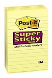 Post-It Super Sticky Notes, 4 in x 6 in, Canary Yellow, Lined, 5 Pads/Pack, 90 Sheets/Pad  (660-5SSCY)