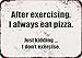 VEHFA After Exercising I Always Eat Pizza Funny Metal Tin Sign 12X18 Inches