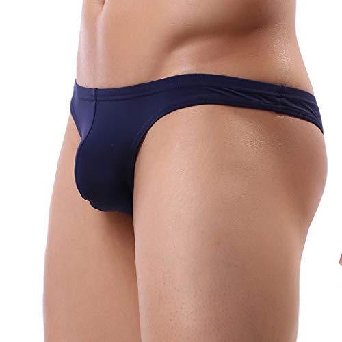 Fastbot mens underwear,Thong Briefs Low Waist Underwear Soft Breathable Knickers Navy - Thumbnail 2